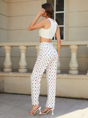 Rainbow Stripes Ripped Plaid Patchwork Denim Pants High Rise Colorful Frayed Sty