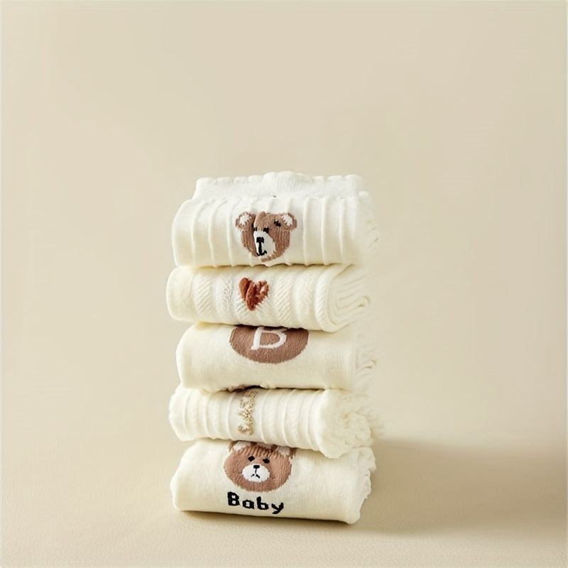 10 Pairs Bear & Letter Print Socks Women's Stockings