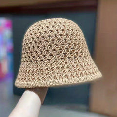 Casual Bucket Hat Crochet Straw Sun Hat Beach Hats for Women