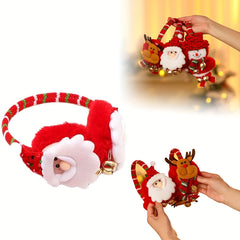 Women's Christmas Ear Muffs with Reindeer Antlers - Winter Warmth