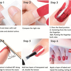 14 Sheets Gradient Glitter Nail Stickers Set