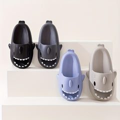 Men's Cartoon Shark Non Slip Platform Slides Comfortable Cloud Slides