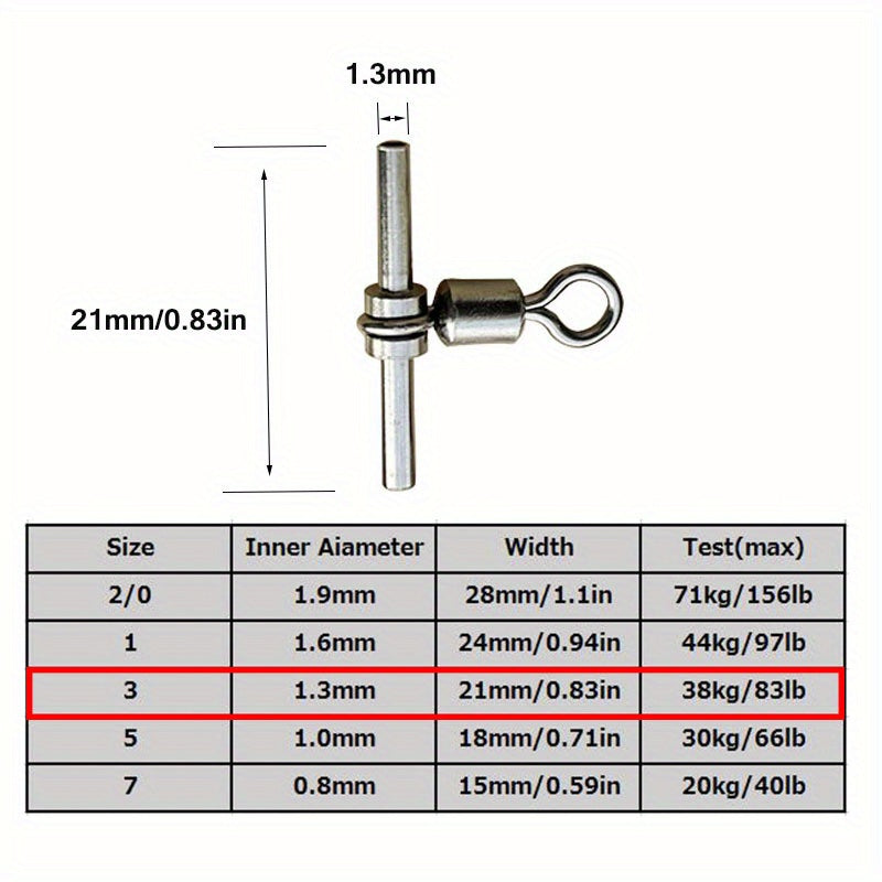 25pcs 3-Way Swivels for Fishing - Strong & Durable T Shape