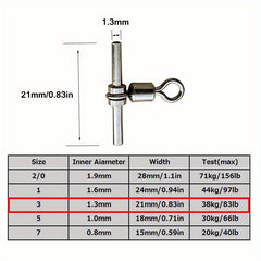 25pcs 3-Way Swivels for Fishing - Strong & Durable T Shape