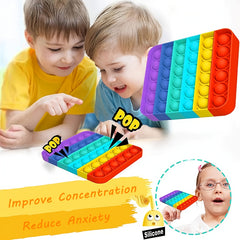 Pop Push Bubble Fidget Sensory Toy Stress Relief Anxiety Kids Adults