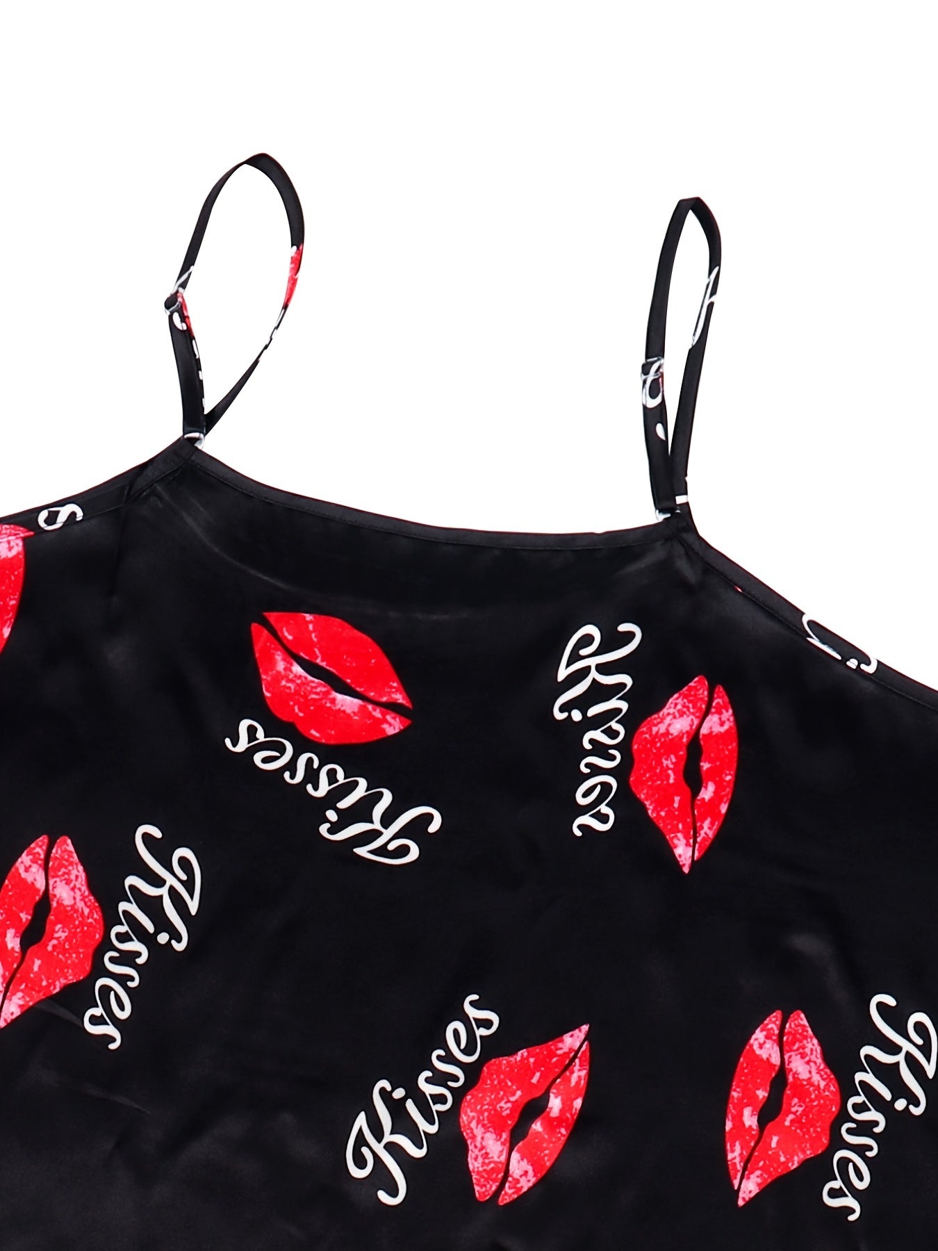 Lip Print Satin Cami PJ Top