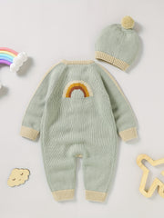 Baby Sweater Romper Set Newborn Knitted Jumpsuit With Hat