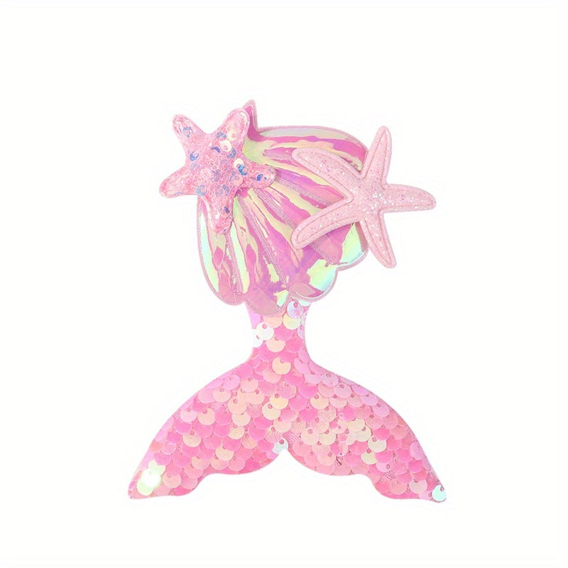 Mermaid Tail & Starfish Hair Clips for Baby Girls