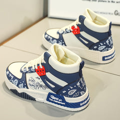 Men's High Top Graphic Skate Shoes Lace Up Sneakers