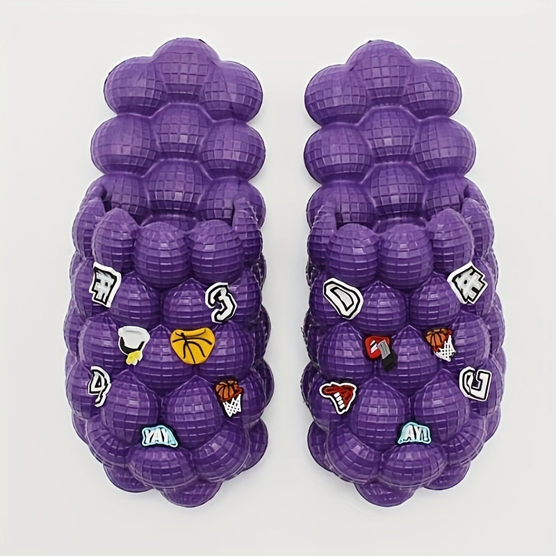 Men's Platform Bubble Slides with Charms Kids Outdoor Beach Shoes