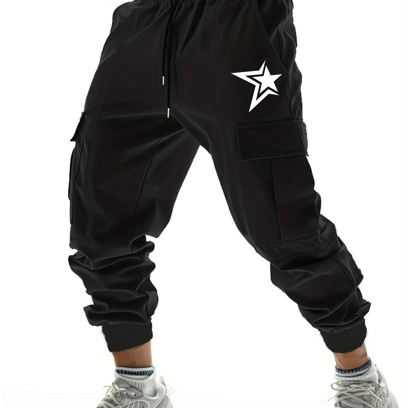 Star Pattern Cargo Pants Men's Joggers Outdoor