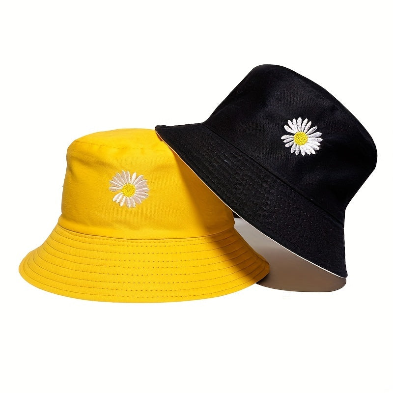 Solid Embroidery Bucket Hat Cartoon Sunscreen Basin Hat Outdoor Lightweight