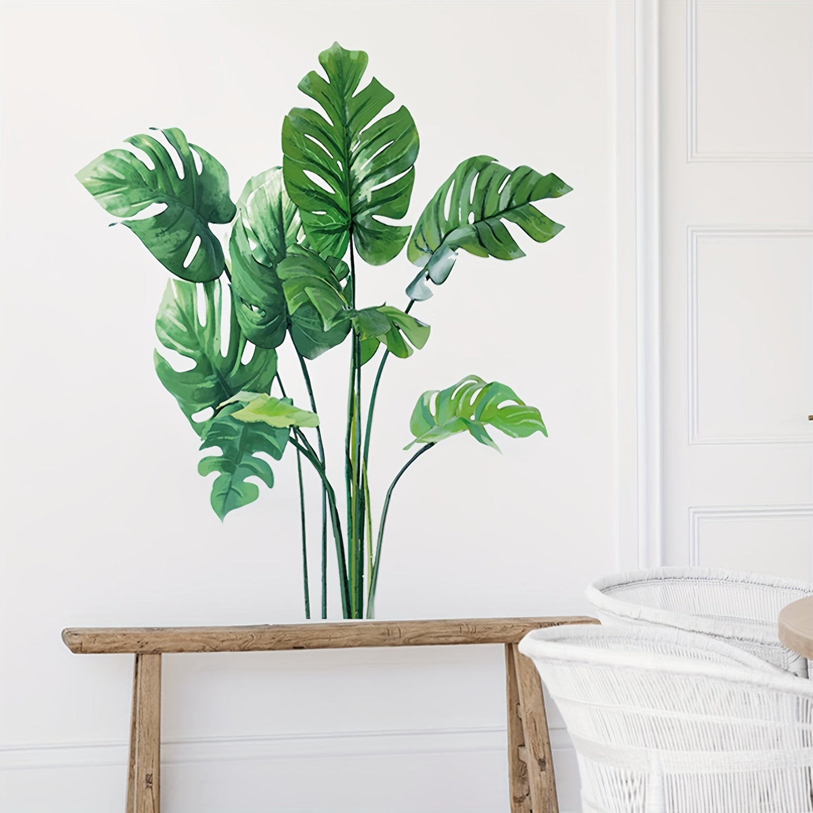 Monstera Leaf Wall Decals Tropical Plants Stickers for Living Room