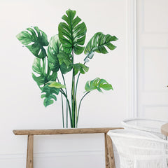 Monstera Leaf Wall Decals Tropical Plants Stickers for Living Room
