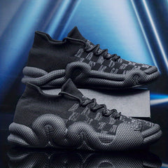 Men's Geometric Pattern Sports Shoes Breathable Comfy Sneakers