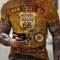 Men's Retro Style Comic Graphic Short Sleeve T-shirt