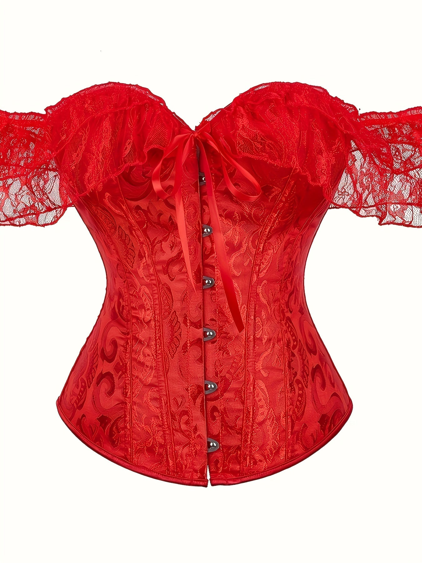 Lace Stitching Corset Bustier Tummy Control Jacquard Body Shaper