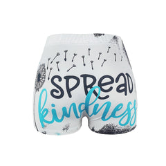 Letter & Dandelion Print Skinny Shorts Casual Shorts
