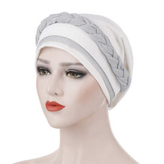 Sequin Braid Turban Cap Pre Tied Hair Wrap for Women