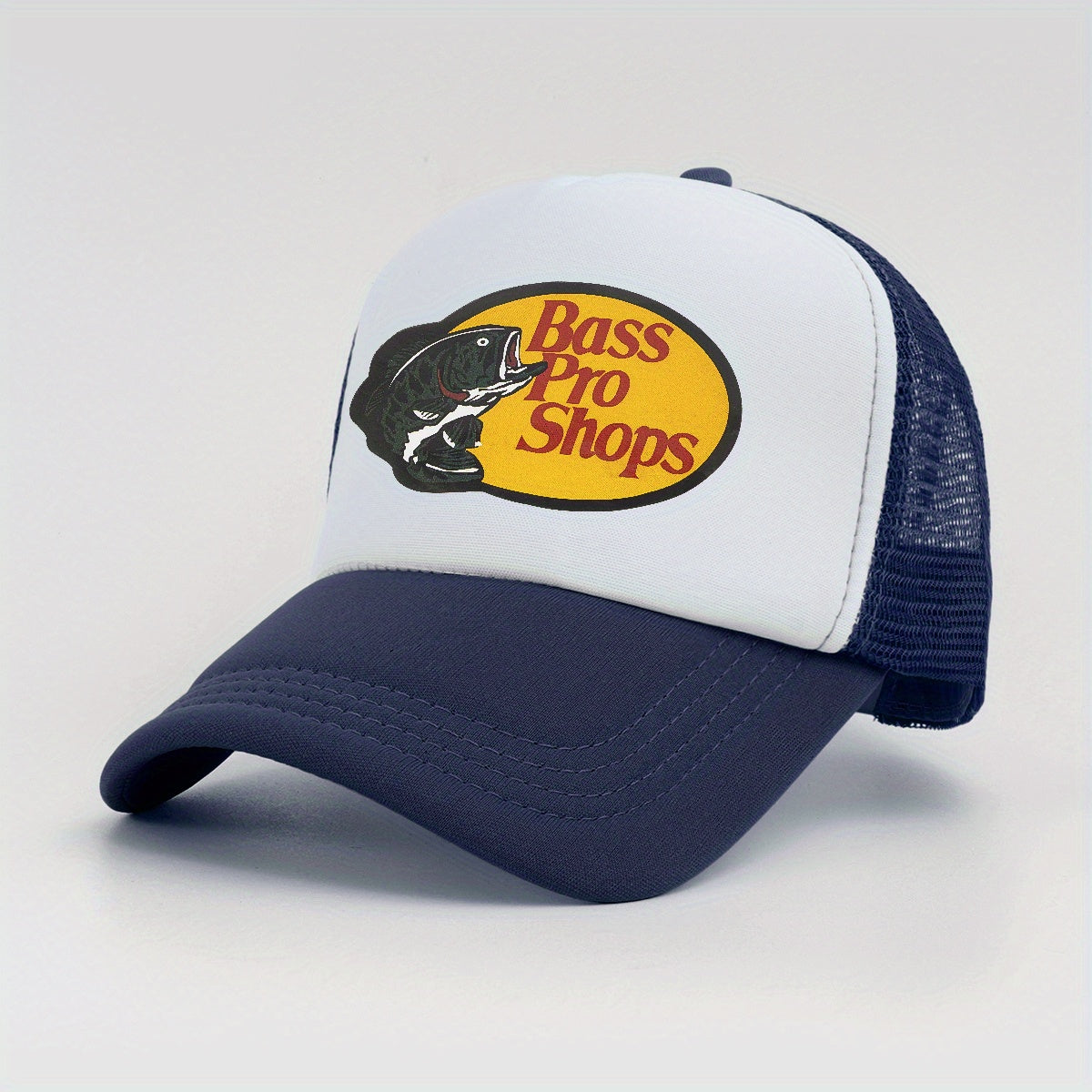 Unisex Hip Hop Trucker Hat Fish Print Baseball Cap Mesh Adjustable D