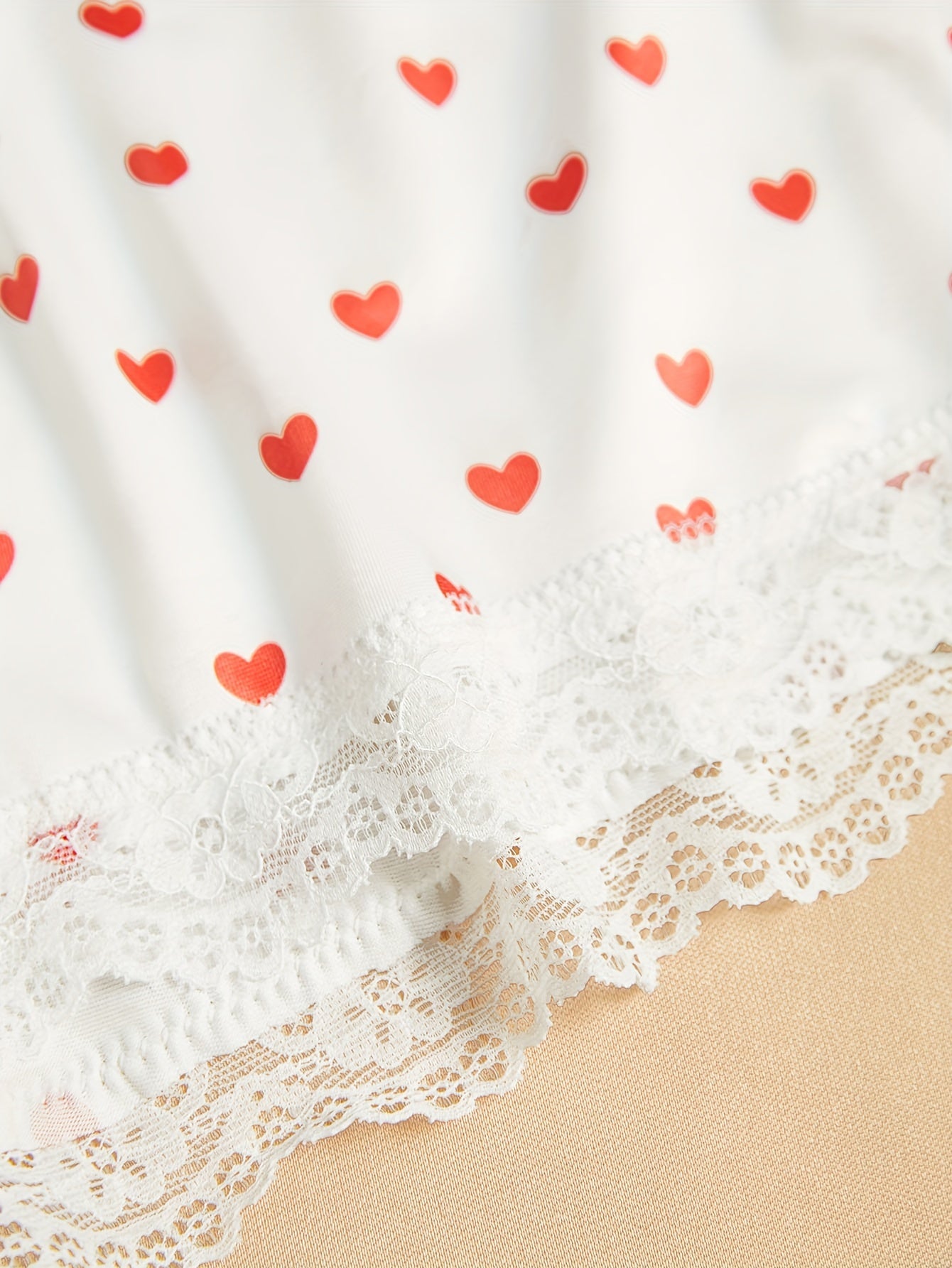 Heart Print Bra & Panties Set Women's Lingerie