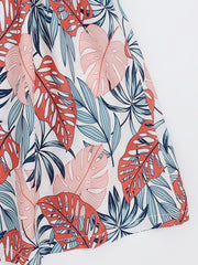 Girls Tropical Leaves V-neck Cami Dress for Party Holiday