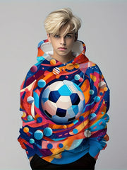 Kids Flying Football 3D Print Hoodie Dinosaur Tyrannosaurus Street Wear