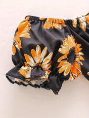 Toddler Girls Sunflower Princess Dress for Party Beach Vacation