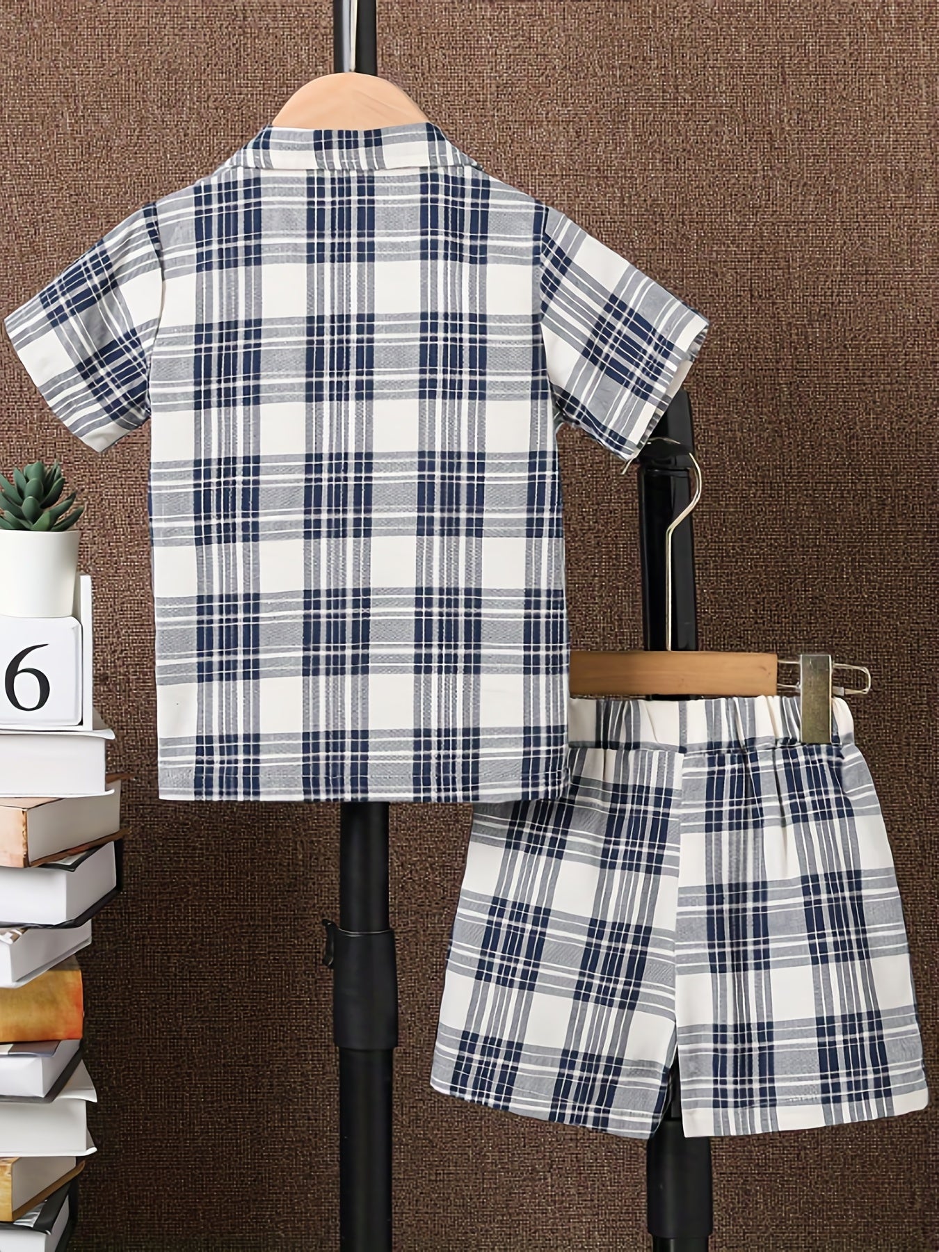 Boys Plaid Suit Short Sleeve Shirt&Vest&Shorts Kids Summer Clothing