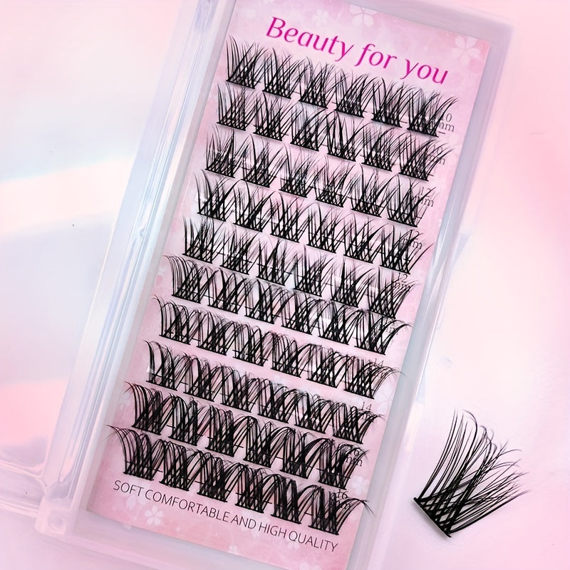 Cluster Eyelashes Natural Soft False Premade Spiky Lashes C Curl 0.07mm