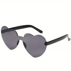 Rimless Heart Sunglasses UV400 for Summer Beach Party