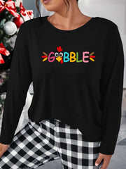Thanksgiving Letter Print Lounge Top
