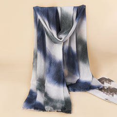 Tie Dye Scarf For Women Casual Thin Cotton Linen Pri