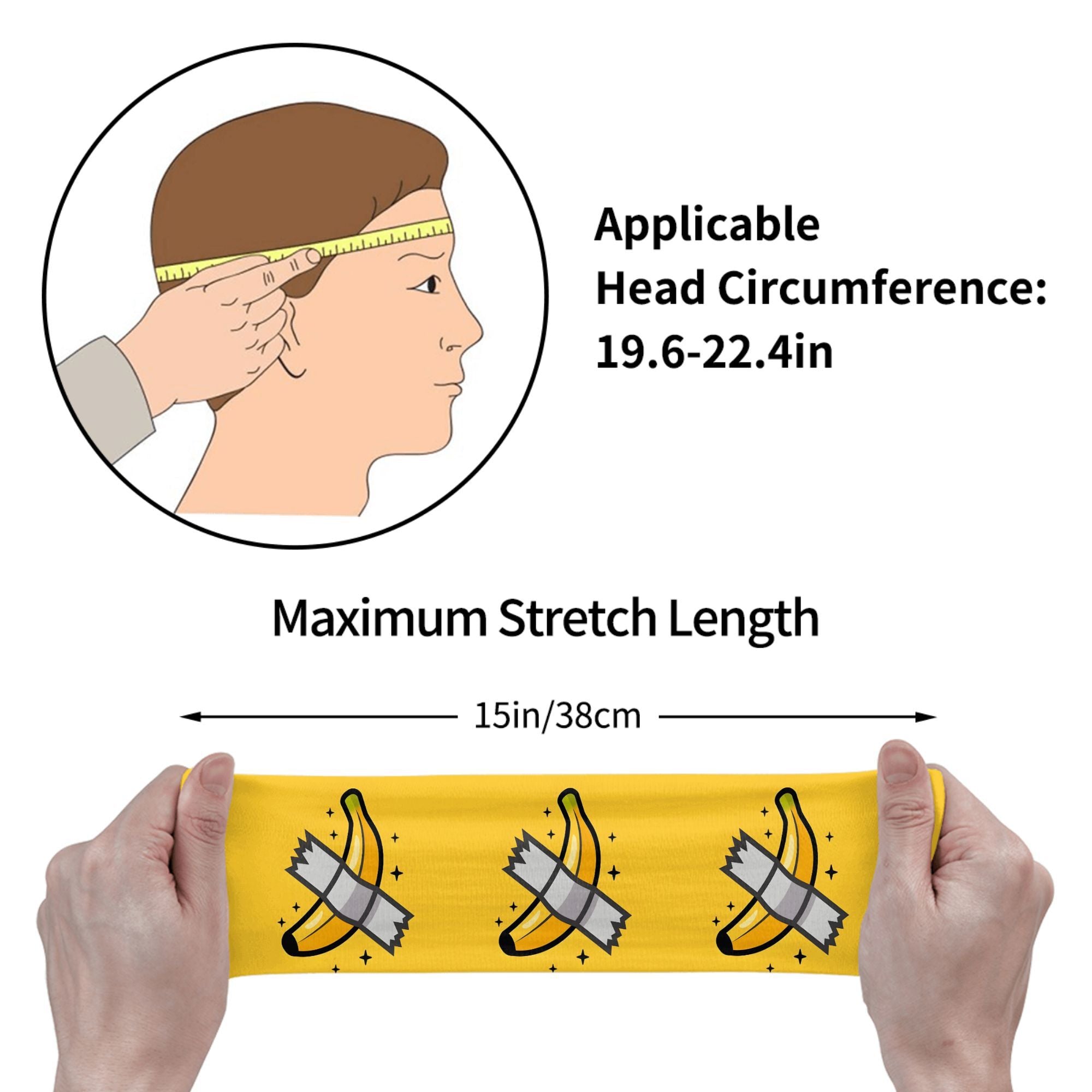 Banana Graphic Headband Unisex Sweat Wicking Stretchy & Breathable