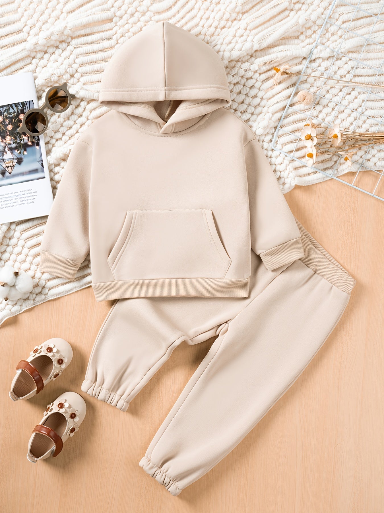 Toddler Boy's Thermal Outfit 2pcs Hoodie & Sweatpants Set