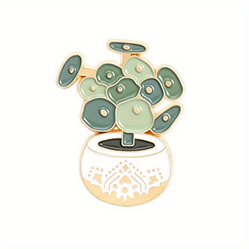 Cartoon Plant Brooch Turtle Back Bamboo Cactus Aloe Pin
