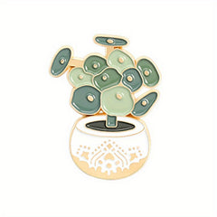 Cartoon Plant Brooch Turtle Back Bamboo Cactus Aloe Pin