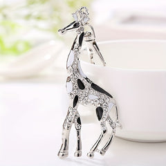 Enamel Giraffe Keychain Pendant Rhinestone Memorial Gift