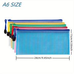 5pcs Zipper Mesh Envelope File Storage Bag Receipt Pencil Bag