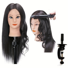 Long Straight Hair Mannequin Head for Hairdresser Training