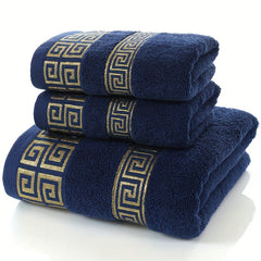 3pcs Cotton Towel Set Soft Absorbent Bath Linen Sets Home Hotel Gym
