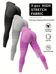 3pcs Seamless High Waist Fitness Leggings for Women