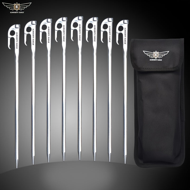 8pcs 420 Stainless Steel High Strength Ground Nails for Outdoor Camping Tent