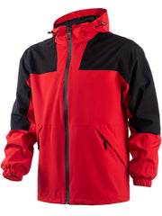 Men's Casual Hooded Waterproof Windbreaker Jacket for Outdoors