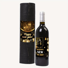8pcs New Year's Party Wine Bottle Stickers Adhesive Decoration
