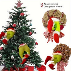 Christmas Plush Wreath Stuffed Legs Toy Doll Indoor Front D