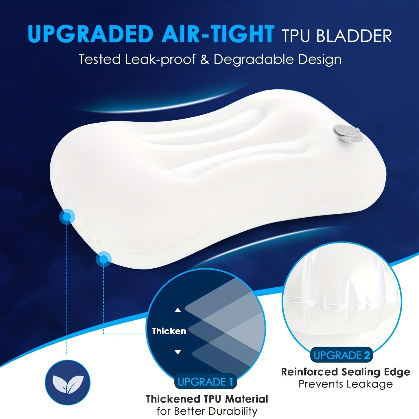 Ultralight Camping Pillow Neck Lumbar Support Removable Cover