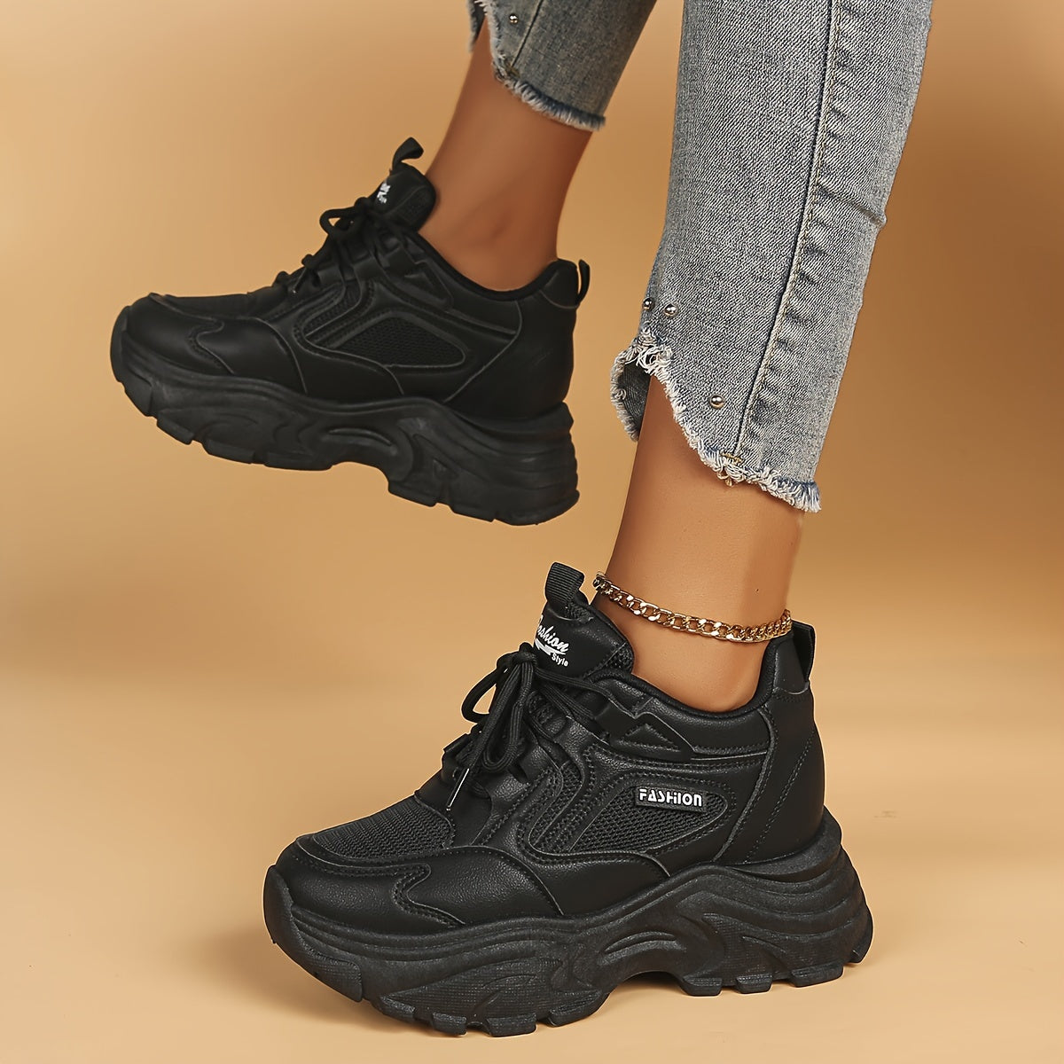 Women's Mesh Breathable Chunky Sneakers Non slip Sports Shoes