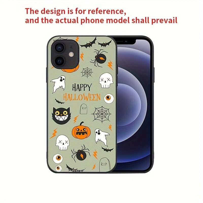 Halloween Scary Pumpkin Bat Pattern Anti-Scratch Case iPhone 11 12 13 14 Pro