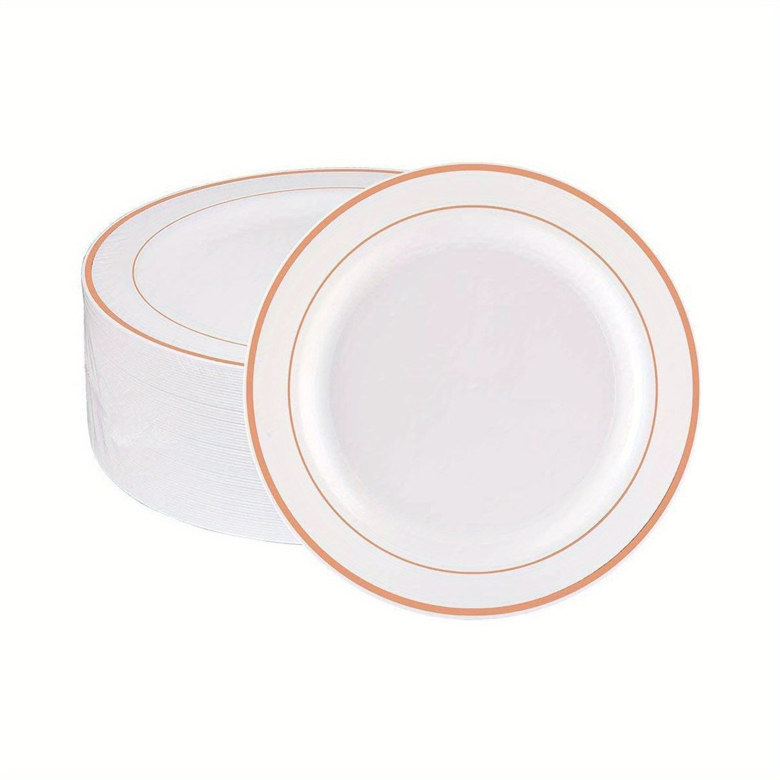 30pcs Fancy Wedding Plates with Golden Rim 19.05cm